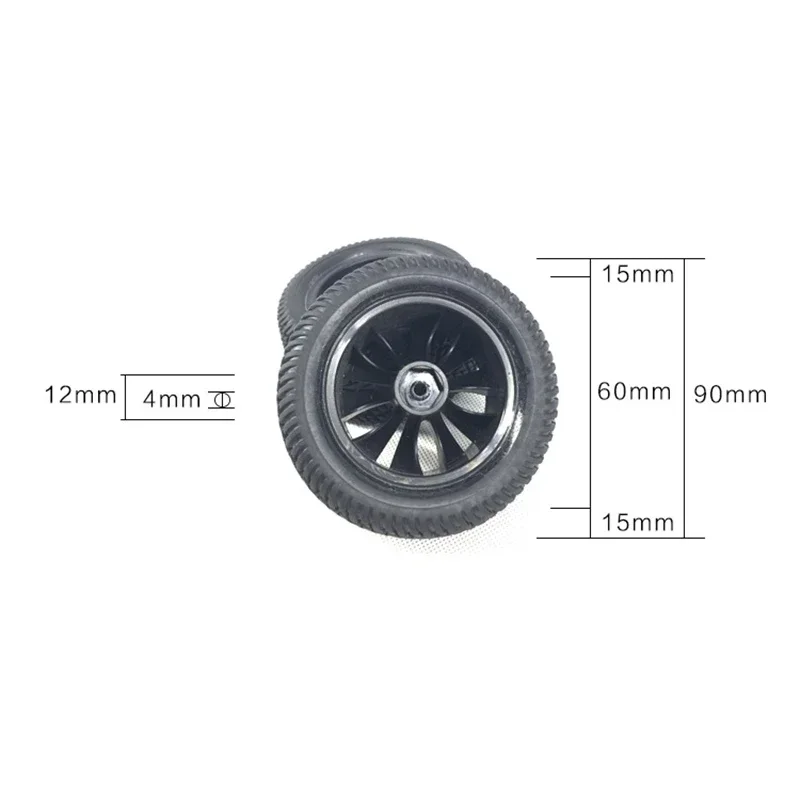 4Pcs 90Mm Rubber Tires Tyre Wheel For Wltoys 144001 124019 12428 104001 HBX 16889 SG1601 RC Car Upgrade Parts