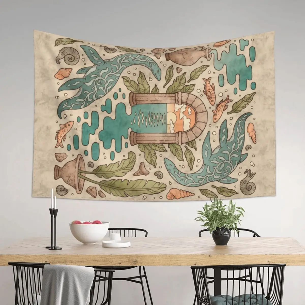 

Paradise Panthalassa Natural History Ocean Fantasy Art Tapestry Cute Room Decor Aesthetic Room Decors Hanging Wall Tapestry