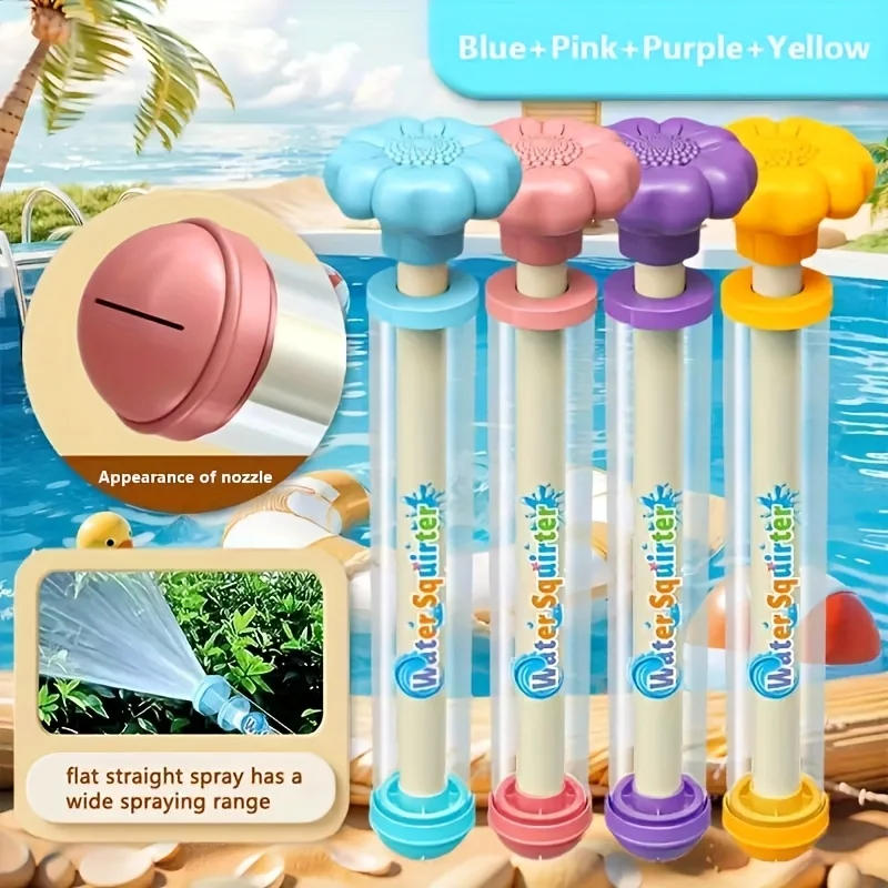 

4pcs Water Elastic Spray, with Squeeze Activation Shooting, Suitable for Swimming Pool, Beach, Outdoor Summer Play