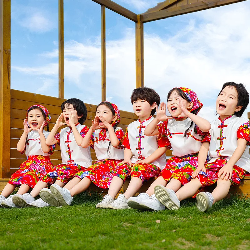 Summer school uniform set for primary and secondary school students, kindergarten uniform, Hanfu, Dahua class uniform, performan