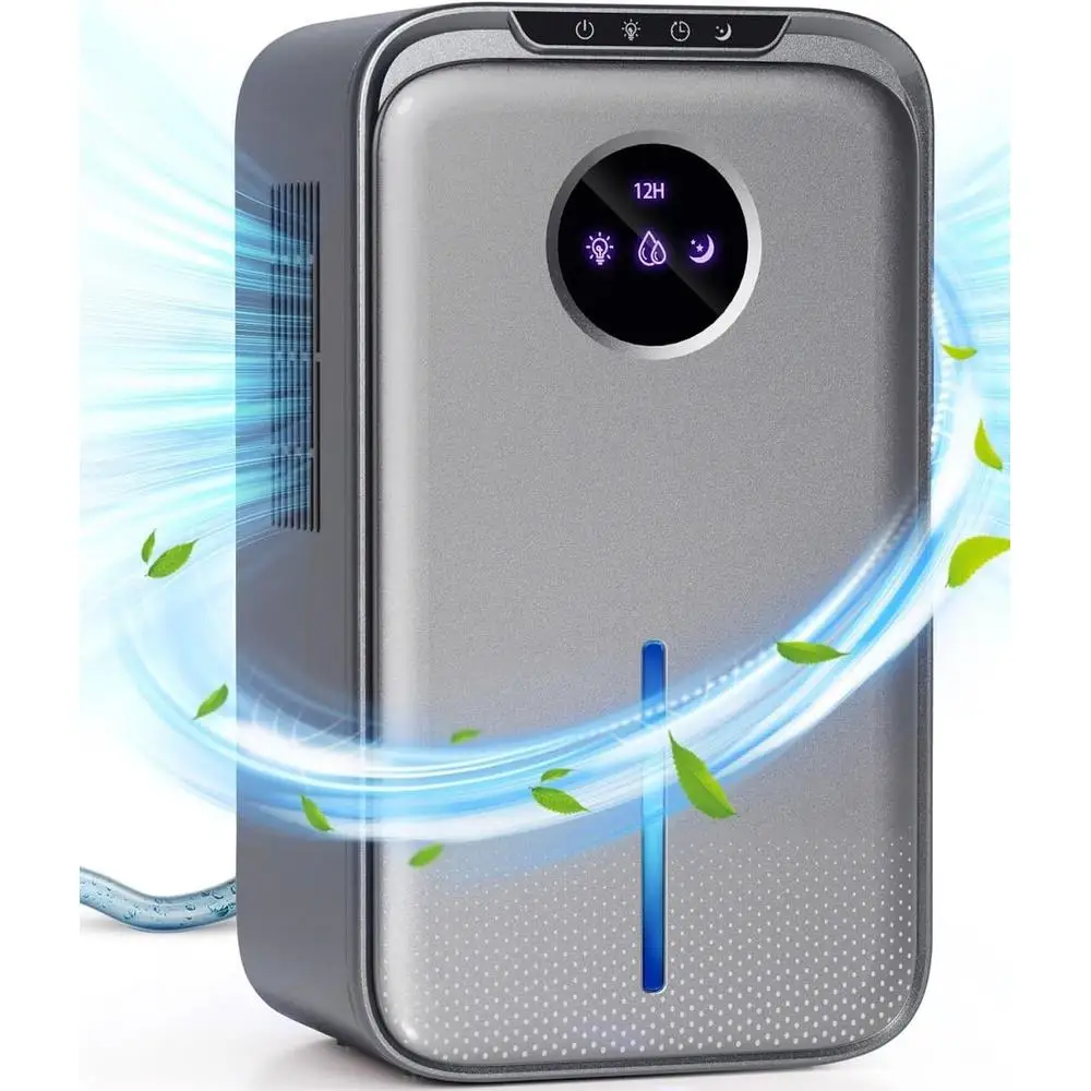 Compact Dehumidifier 95OZ Home Use Quiet Automatic Defrost Drain Hose Indoor Dehumidifier Bathroom Bedroom Efficient Moisture