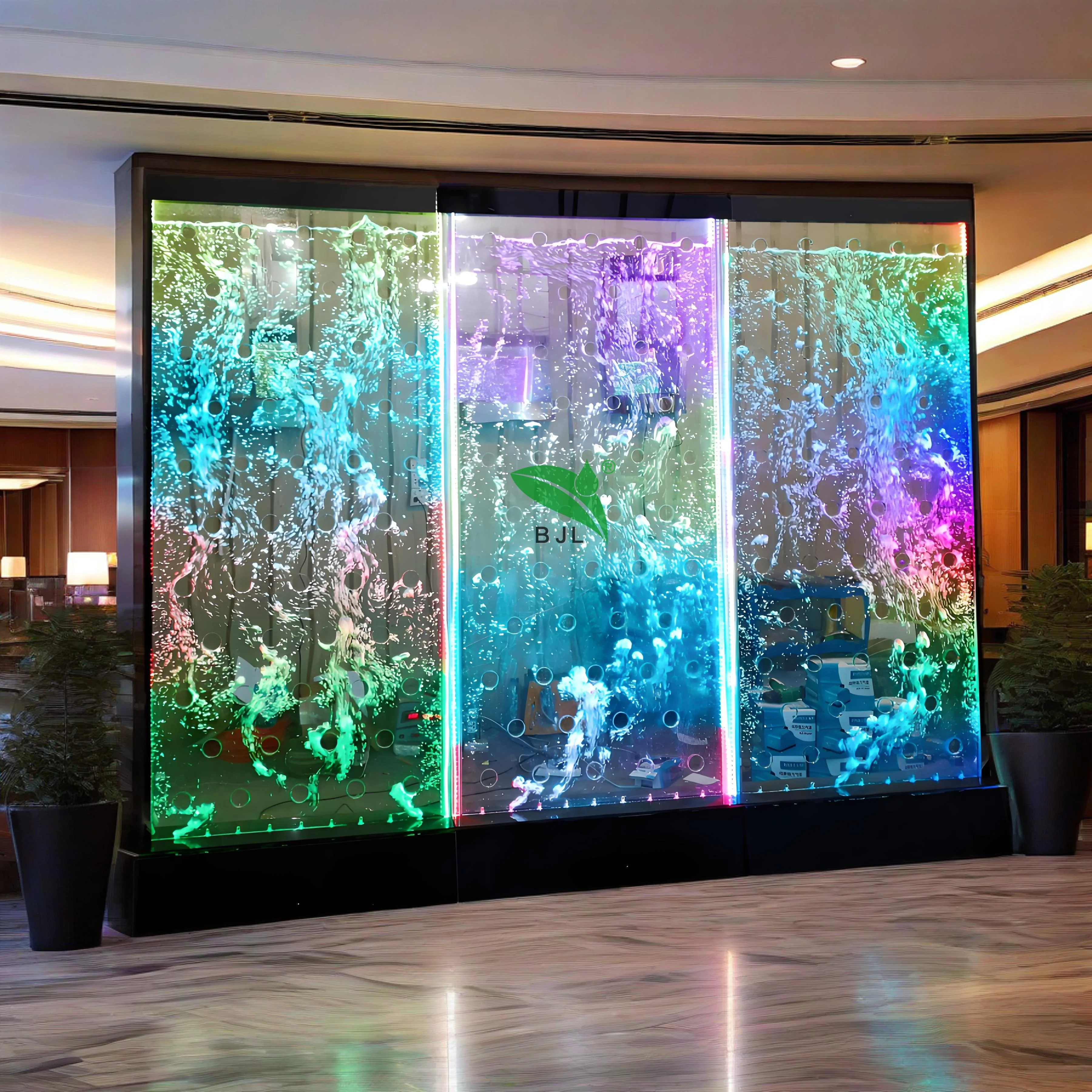 

Customization.Night Club Bar Decoration Colorful Led Water Dancing Bubble Fountain Screen Partition Wall