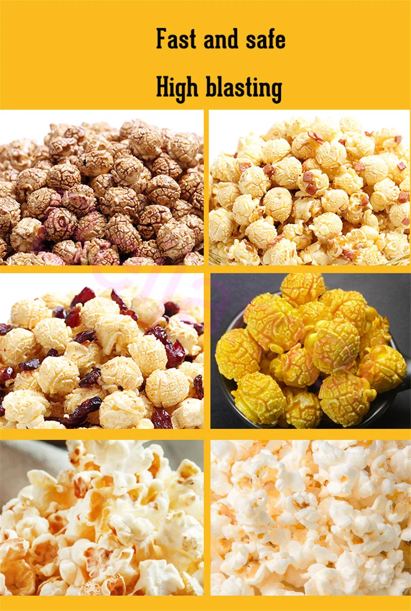 Máquina automática de fazer pipoca comercial 36cm pote esférico cinema milho popper máquinas