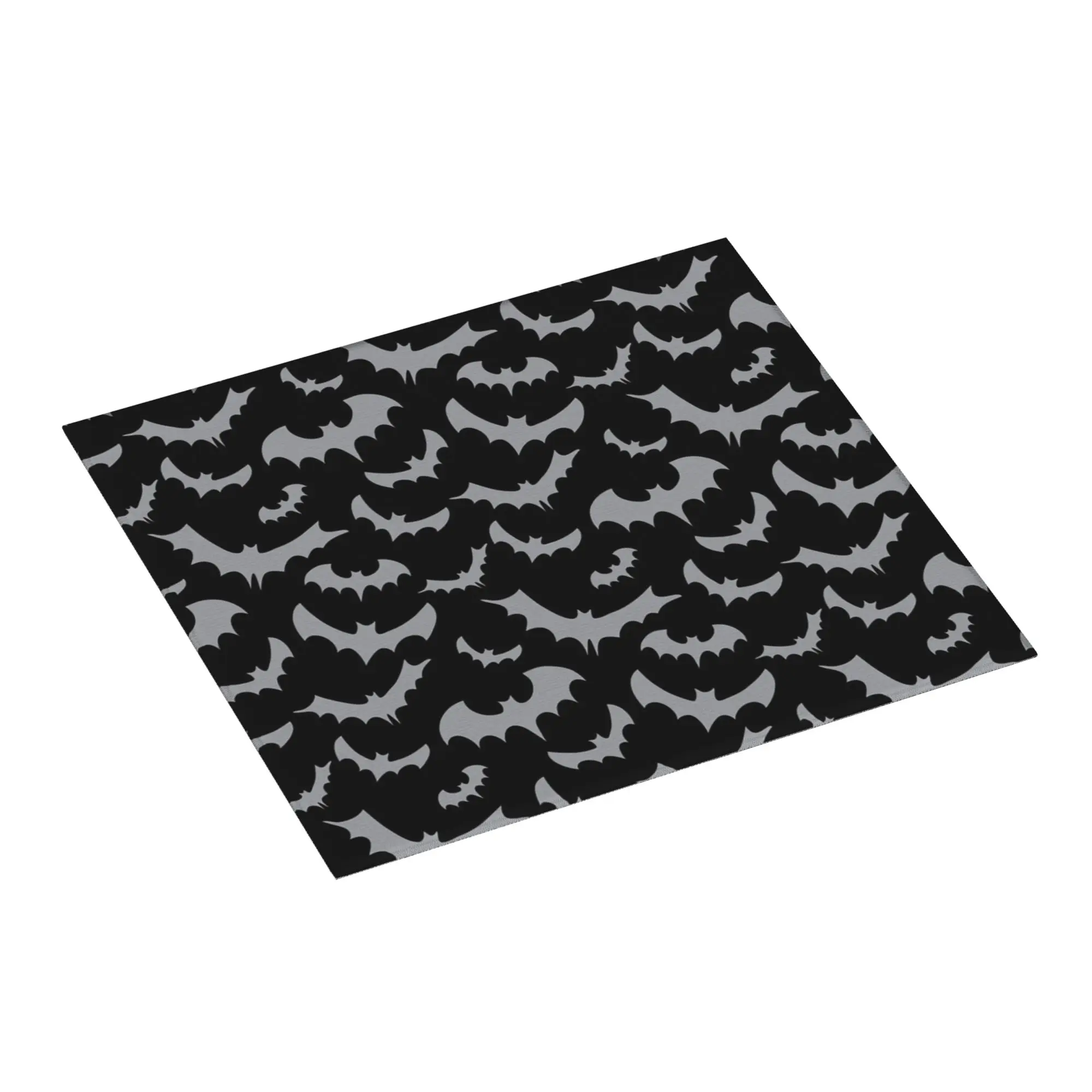 Drying Mat For Kitchen Enchanted Bats In Light Gray On Black Reusable Goth Occult Witch On Slip Kitchen Counter Protector Mat