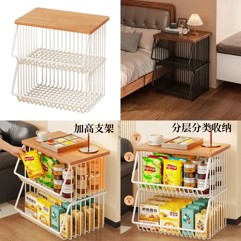 Modern Minimalist Nightstand with Storage Shelf Light Luxury Bedroom Bedside Table Compact Cabinet for Small Spaces