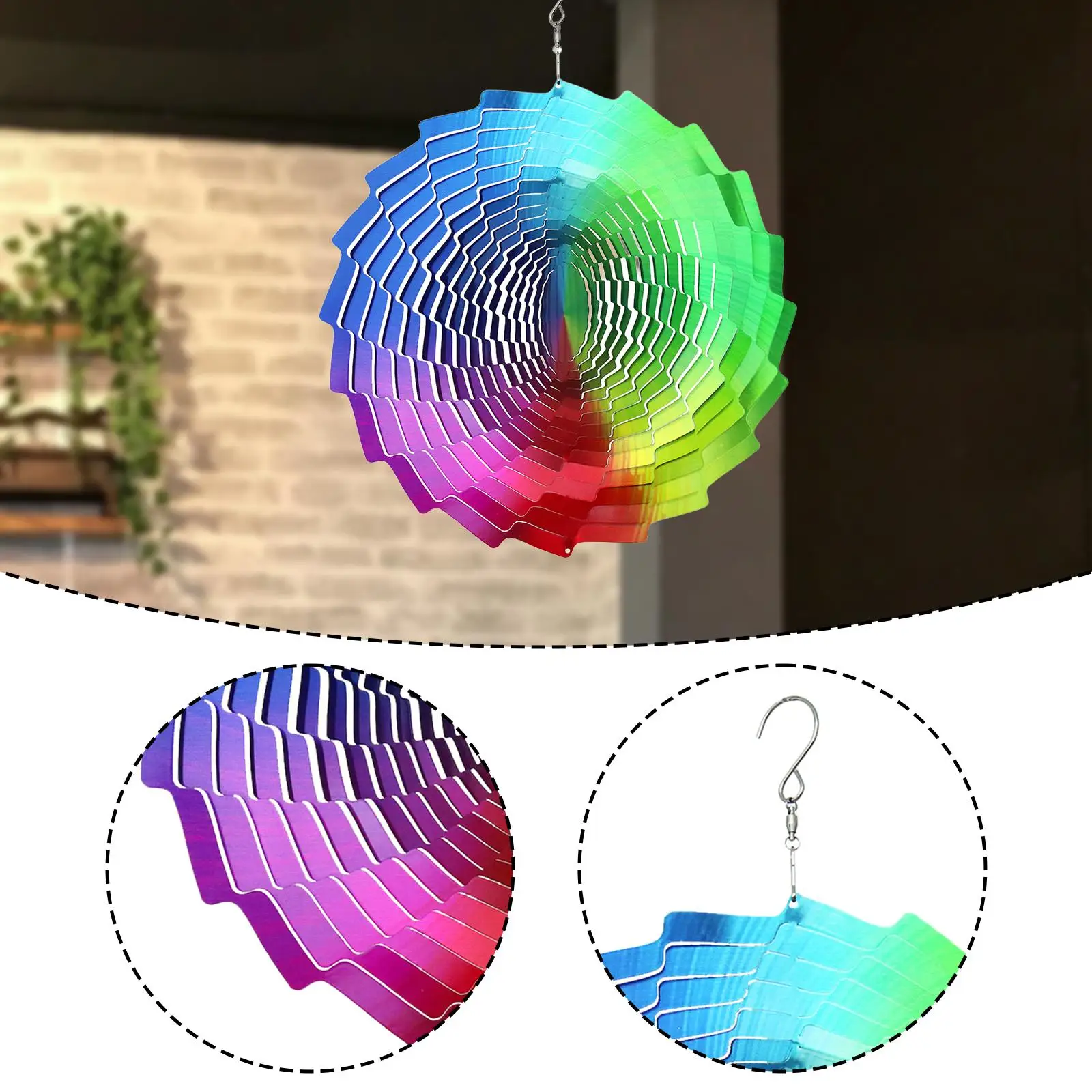 

Спиннер ветра, украшение для двора, красочное 3D украшение для окна, крыльца, лужайки