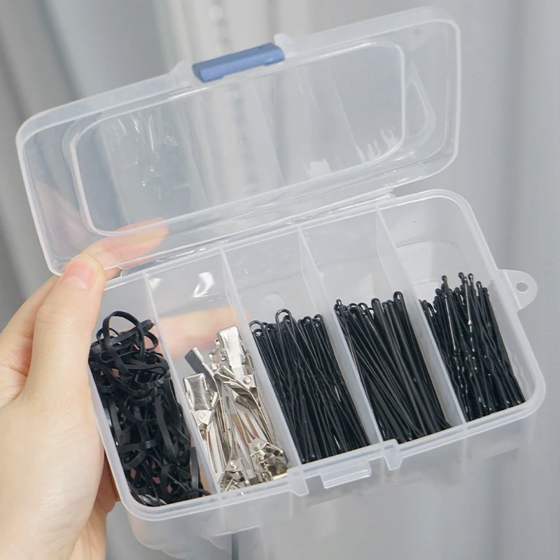 Clear 5/6-grid Portable Plastic Hair Clips Jewelry Storage Box Accessories Organizer Household Travel Supplies With Dust Proof