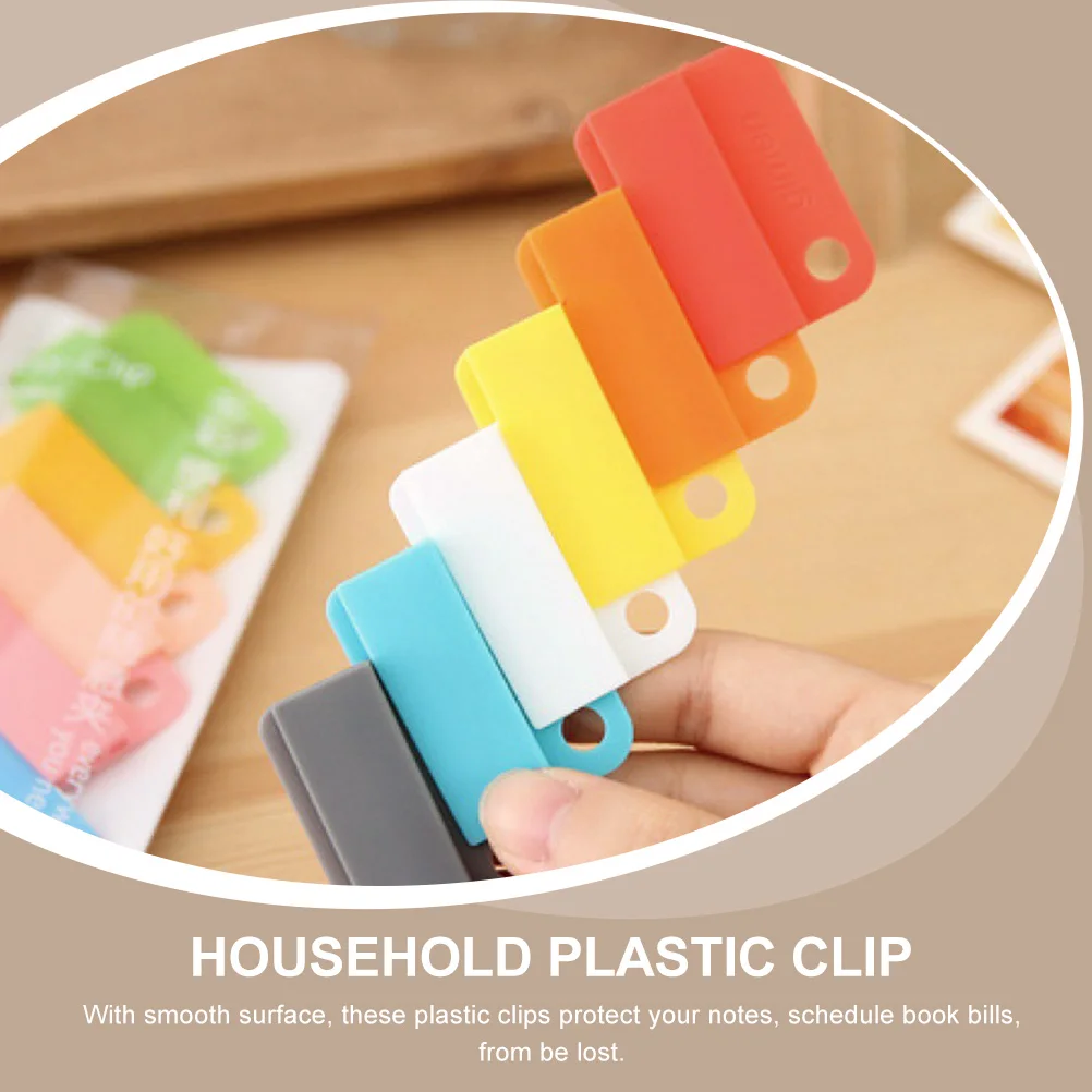 

12pcs Plastic File Clips Household Sealing Clamps Multipurpose Sorting Binder Clips For School Office Home Use