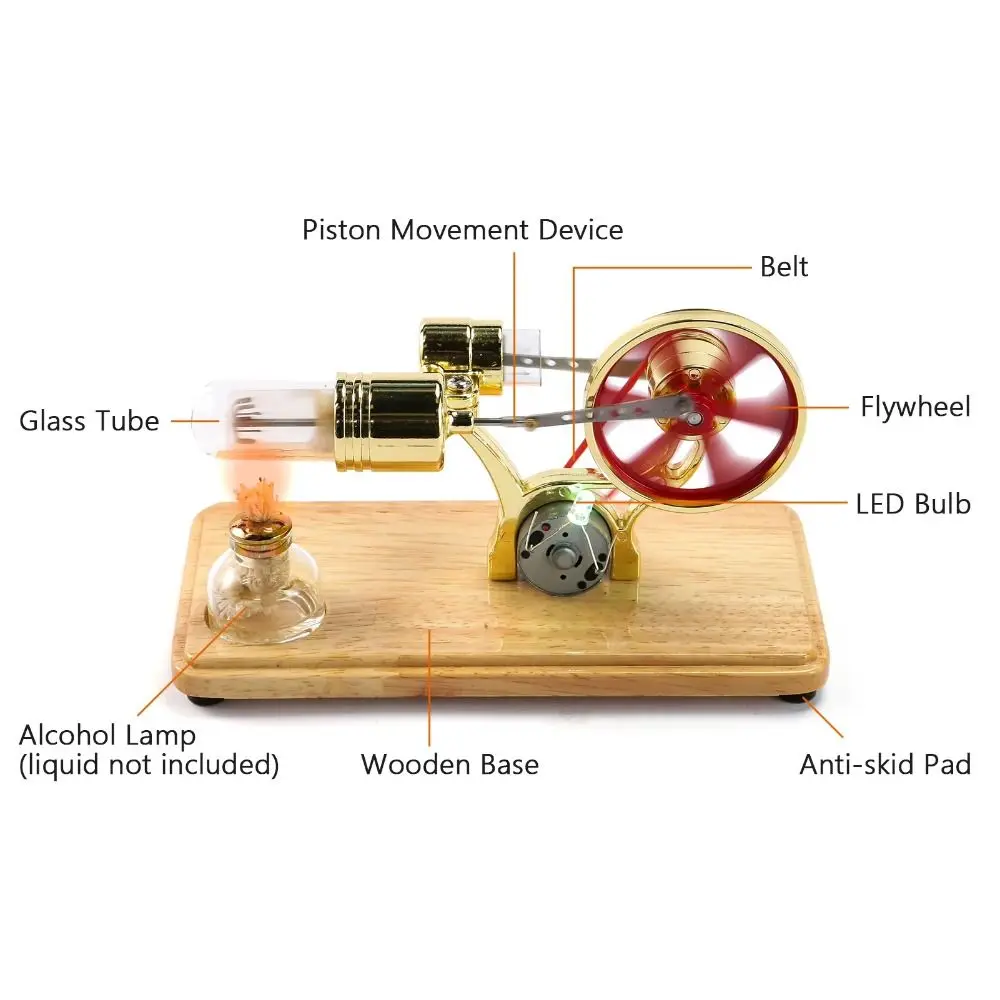 الملونة LED محرك ستيرلينغ نموذج المحرك سبائك الزنك مجموعة التدريس تجربة علمية اللعب لغز اختراعات التكنولوجيا