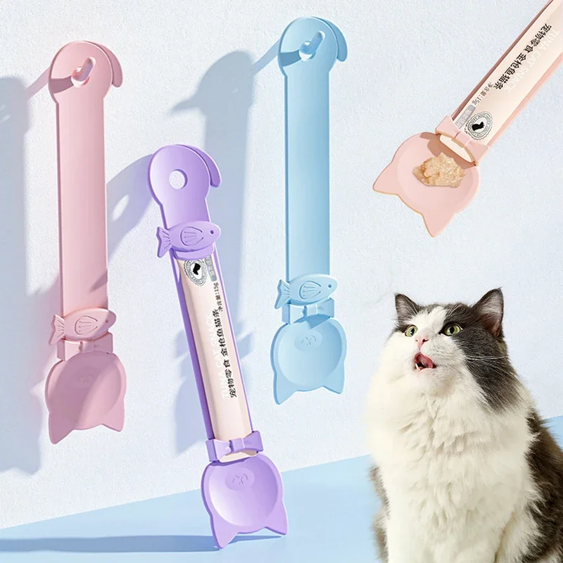 

Cat Treat Dispenser Spoon Squeeze Feeder for Paste Tubes Snacks Portable Mess-Free Pet Food Feeding Tools