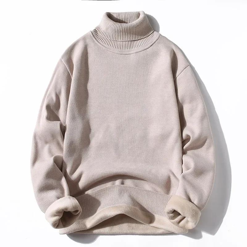 

2023 Autumn/Winter New Men's High Neck Sweater Solid Color Pullover Warm Underlay