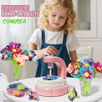 DIY Toys Girls Handmade Fabric Bouquet Flower Crafts Handcrafted Set Embossing Machine Toys Interactive Educational Toys for Kid