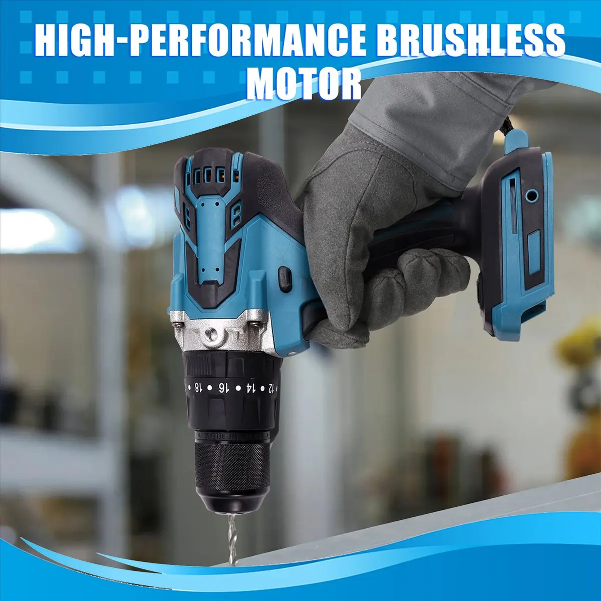 

AA83 Brushless Cordless Drill, 13mm 120Nm Torque Electric Drill for 21V Battery (No Battery)
