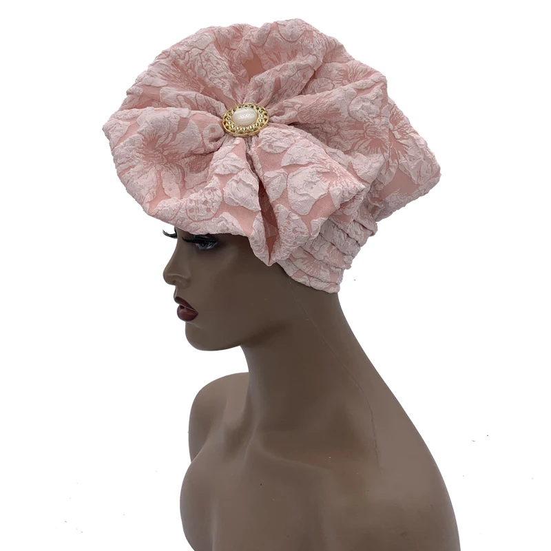 2026 Trendige Damen-Turbanmütze mit großer Blume, modische muslimische Hijab-Kappen, Diamanten-Kopftuch, Damen-Bandana, Chemo-Mütze, afrikanischer Hut – Detail 30