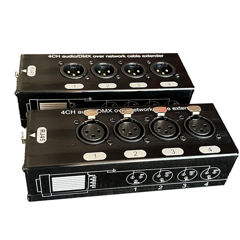 

Y16A 1Pair 4-Channel 3-Pin XLR Audio and DMX over Network Cable Extender, DMX512 Network Signal Extender 1 Male+1 Female