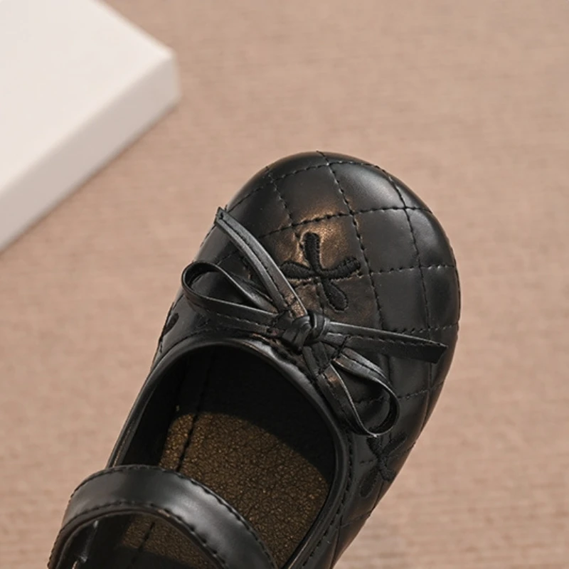 

Fashion Bow Knot Princess Shoes 2025 Spring Autumn Girls' Soft Sole Lightweight Comfortable Casual Shoes Outdoor Non Slip Flats