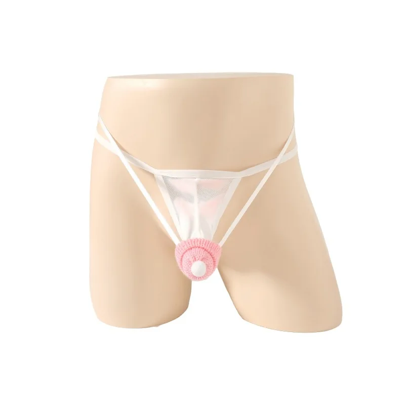 الجدة رجل مثير عيد الميلاد شبكة ثونغ مع قبعة سانتا التفاصيل المثيرة الرجال شبكة ثونغ - قبعة عيد الميلاد الديكور