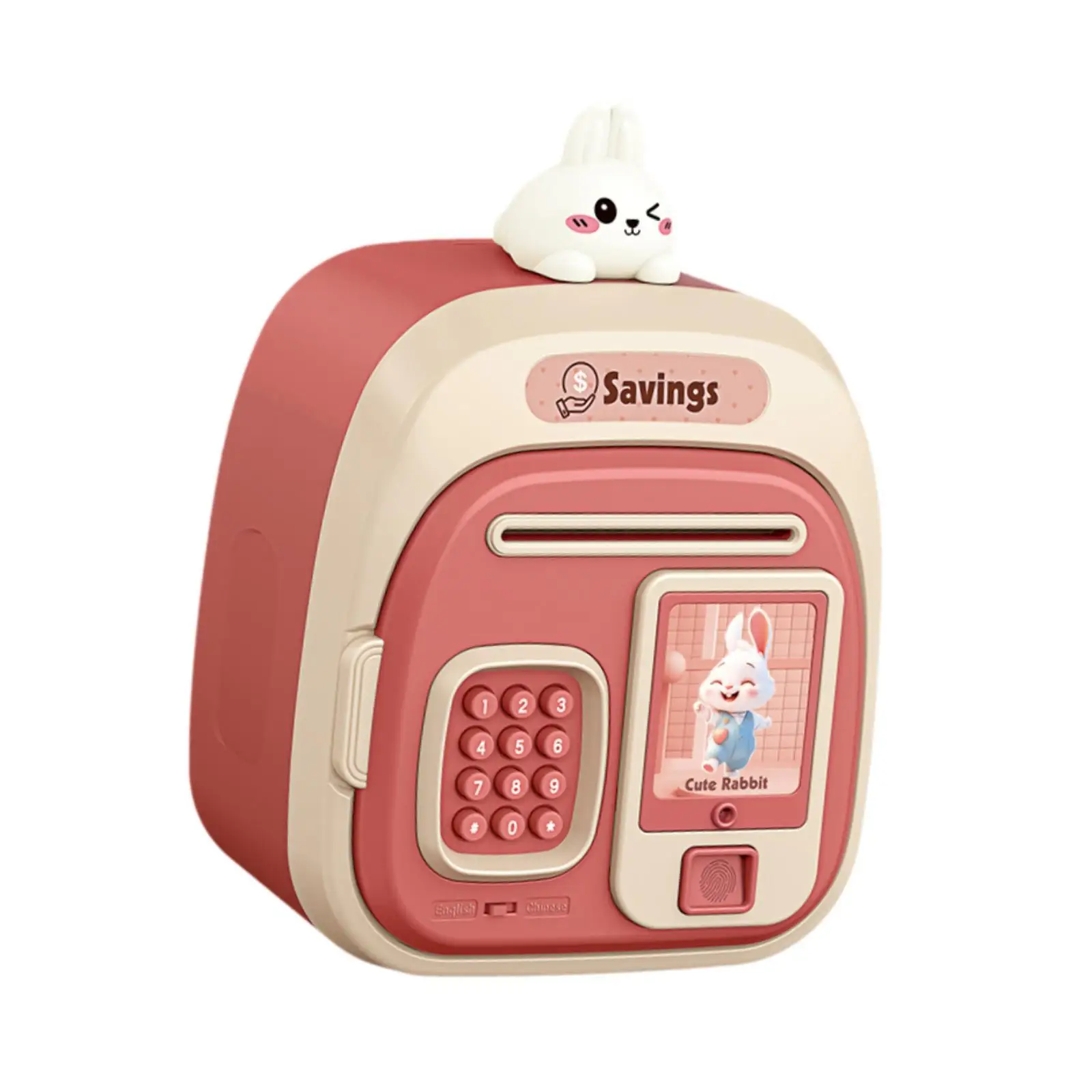 Piggy Bank Cartoon Saving Money Large Capacity Money Box for Kids Girls Boys Pink