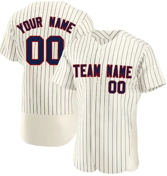 

Cream Stripe Custom Baseball Jersey Customized Printed Team Name Mesh Soft Streetwear