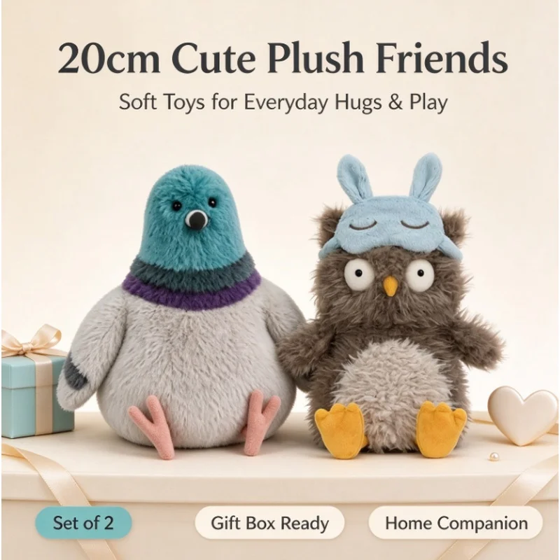 Stocking Stuffers 20cm Chubby Pigeon Plushie, Skin-friendly Soft Companion Doll, Headboard Decoration Cute Plush Toy Gift