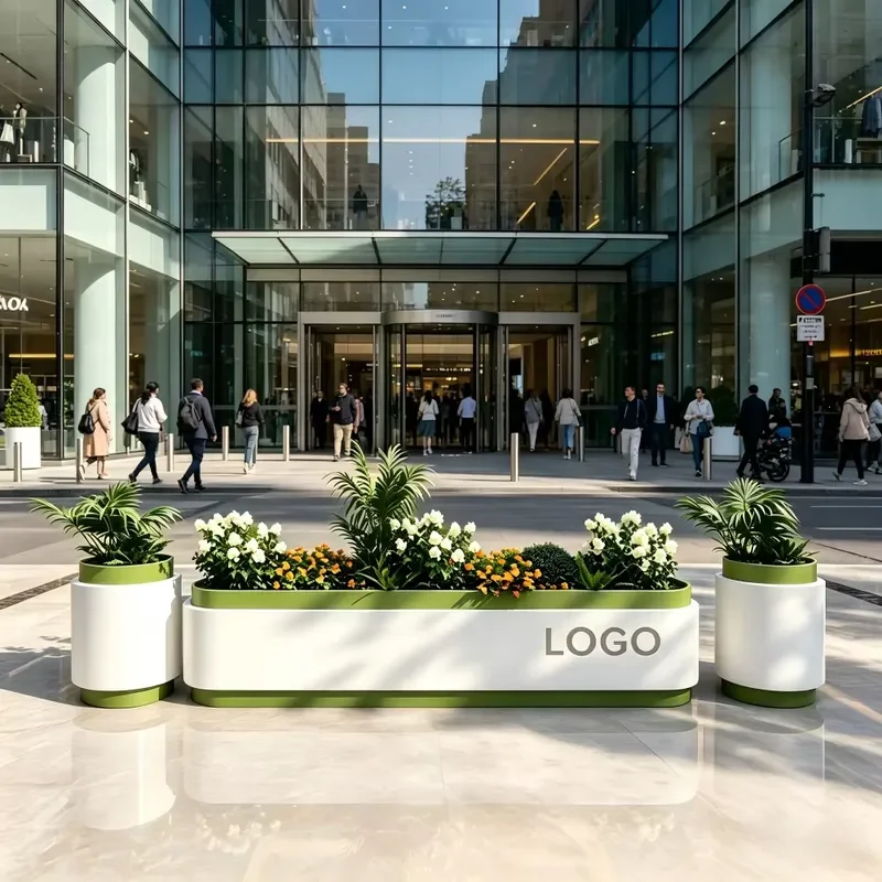 for Outdoor Flower Box Courtyard Display Flower Bed Custom Commercial Grade Metal Planters Modular Street Furniture Bespoke