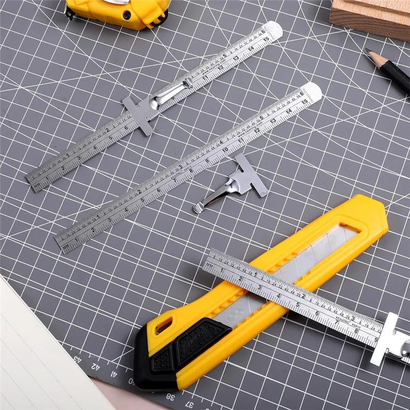 ABVJ-Pocket Ruler With Removable Clip 6 Pieces Precision Pocket Ruler Metric Ruler Not For School Office Architect