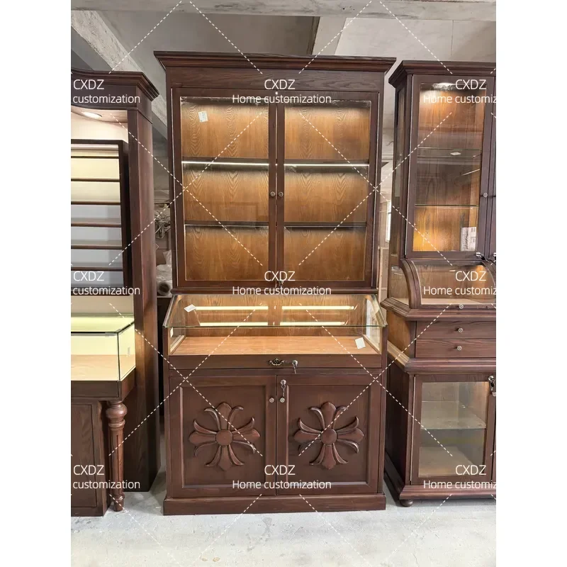 Medieval Style Display Cabinet for Jewelry Earrings Necklace Bracelet Storage Ceramic Jade Ornament Showcase Organizer