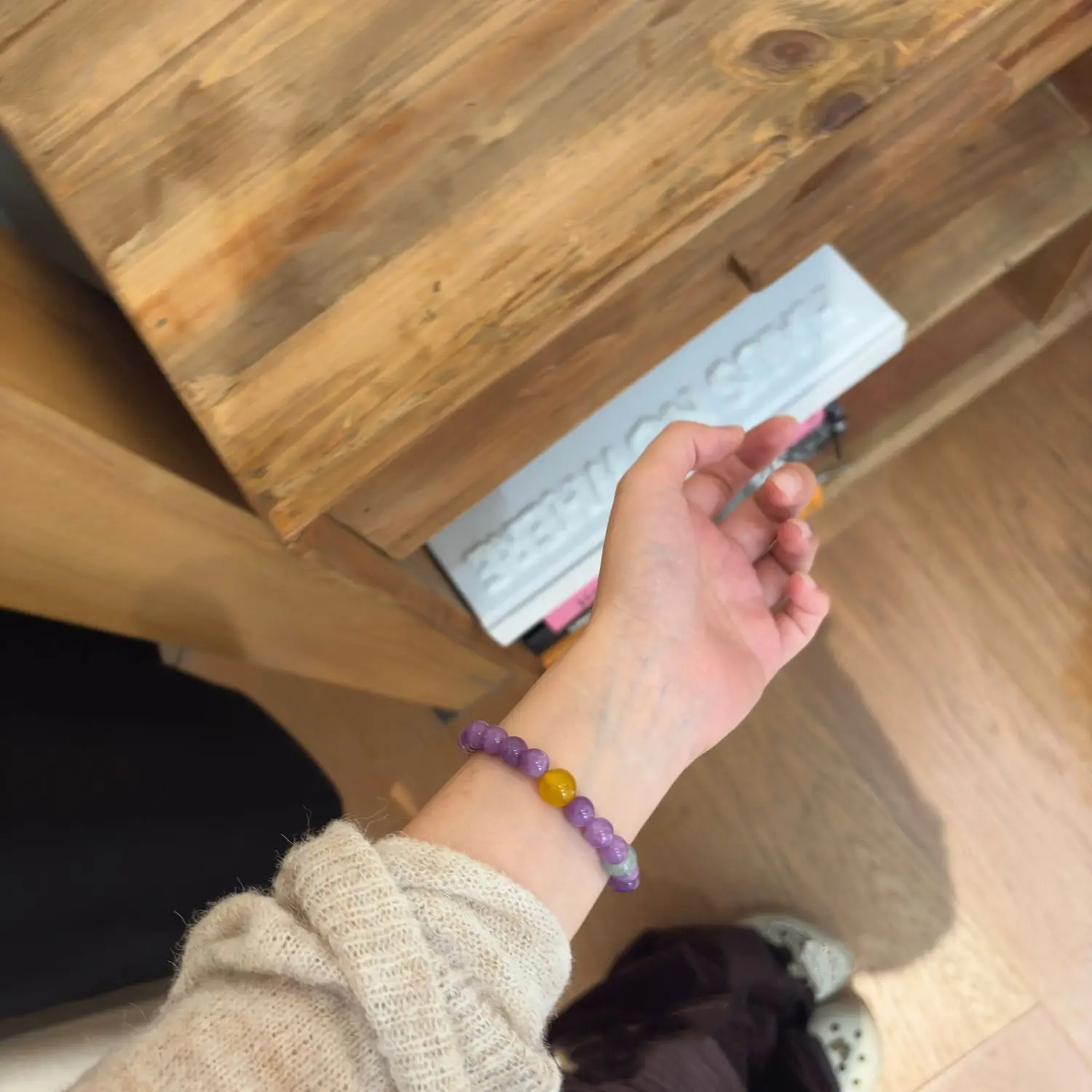 Bracciale in calcedonio viola, gioielli sfumati, periferico commemorativo, derivato, Bracciale della dea