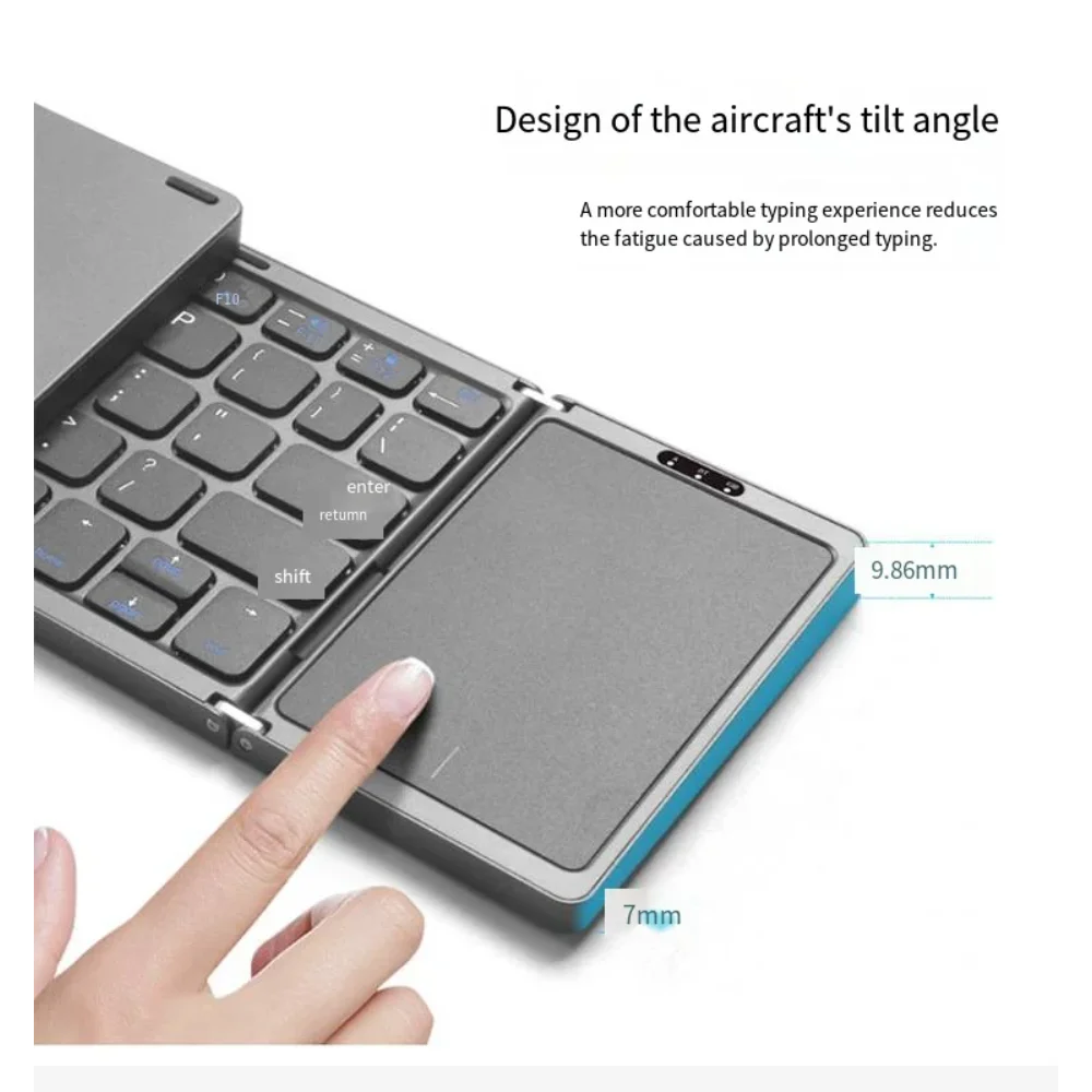 

Мини-клавиатура Bluetooth с тачпадом для Android, iOS, Windows, трехсекционная беспроводная клавиатура для Macbook, ПК, ноутбука, планшета, телефона