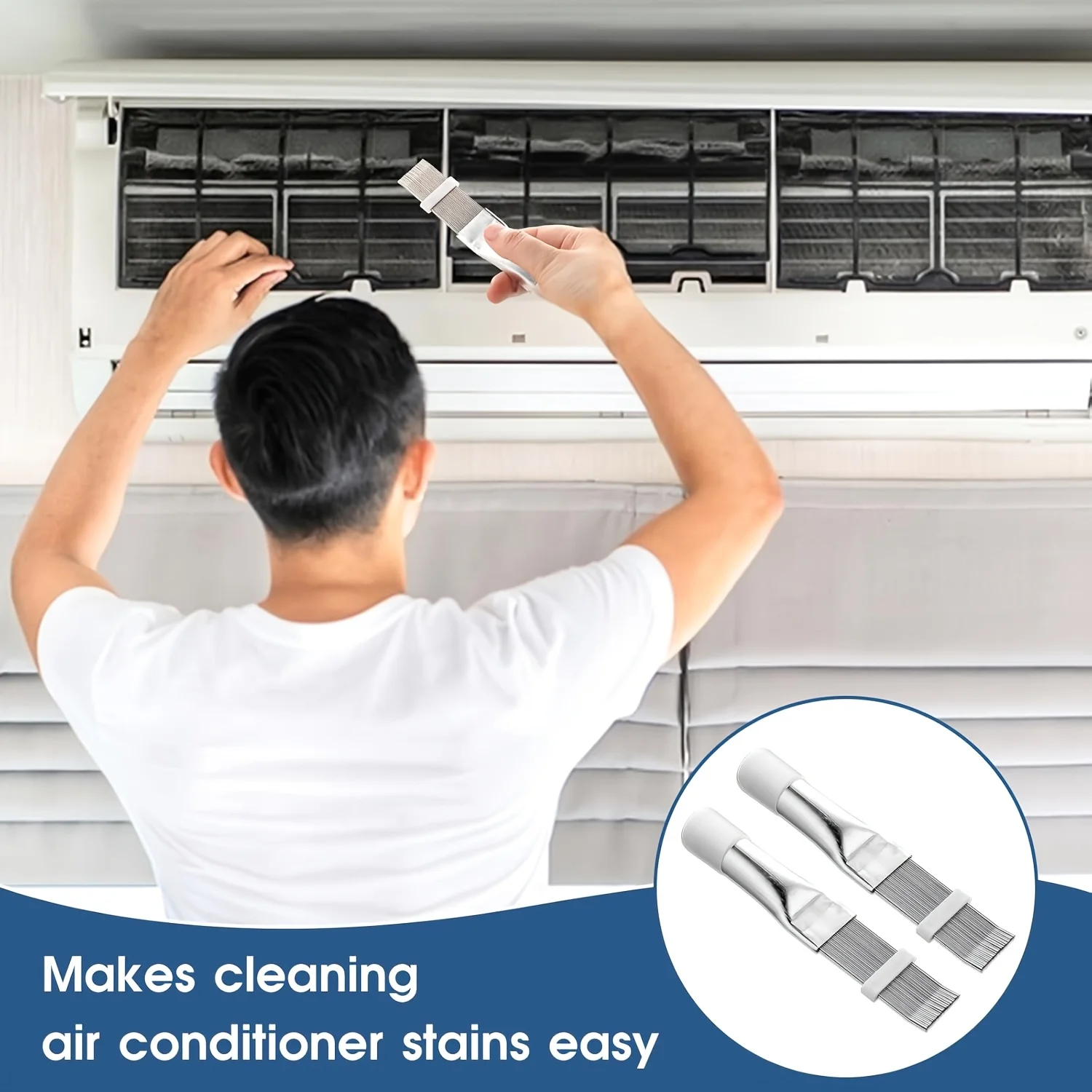 Metal Coil Cleaning Brush For Air Conditioner Refrigerator Dryer Condenser Radiator Evaporator Flap Comb Cleaner