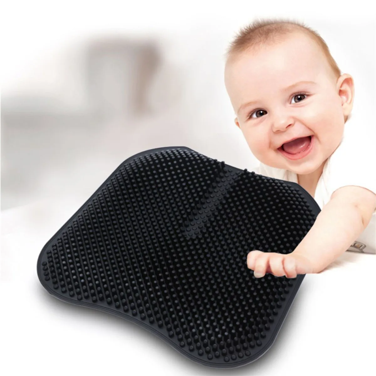 

Car Silicone Seat Cushion Breathable Massage Non-Slip For Driver Long Truck Wheelchair Office Black