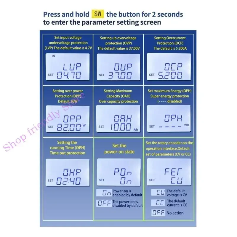 594A DC6 ~ 36 V do DC0,6 ~ 36 V/0-5A 80W CV-CC Regulator prądowy z wyświetlaczem LCD