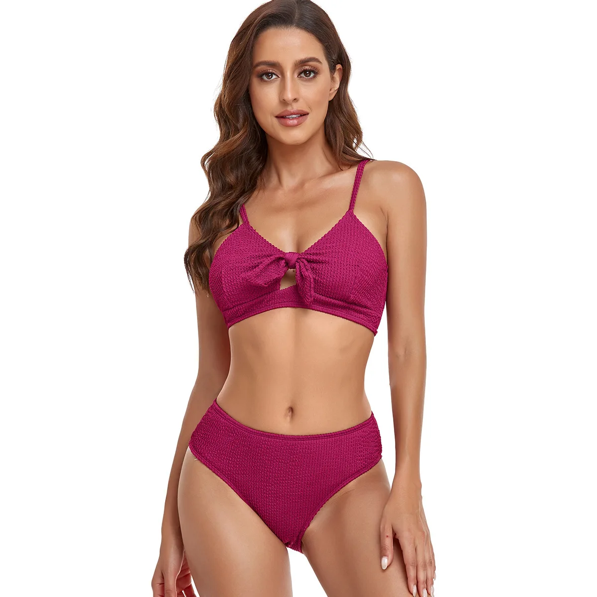 Special Fabric High Waist Swimsuit Women's Straps Without Steel Tray Sexy Split Swimsuit Women 2 Pieces Tankini Swimsuits Women