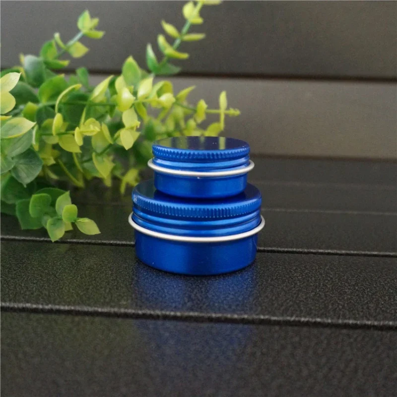 10/30g Runde Leere Aluminium Box Metall Zinn Dosen 30ml DIY Blau Kosmetische Creme Tragbare Behälter Nachfüllbare glas Tee Aluminium Topf