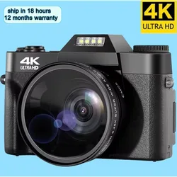 4K HD Professional Digital Camera Camcorder WIFI Webcam Wide Angle 16X Digital Zoom 48MP Photography 3 Inch Flip Screen Recorder