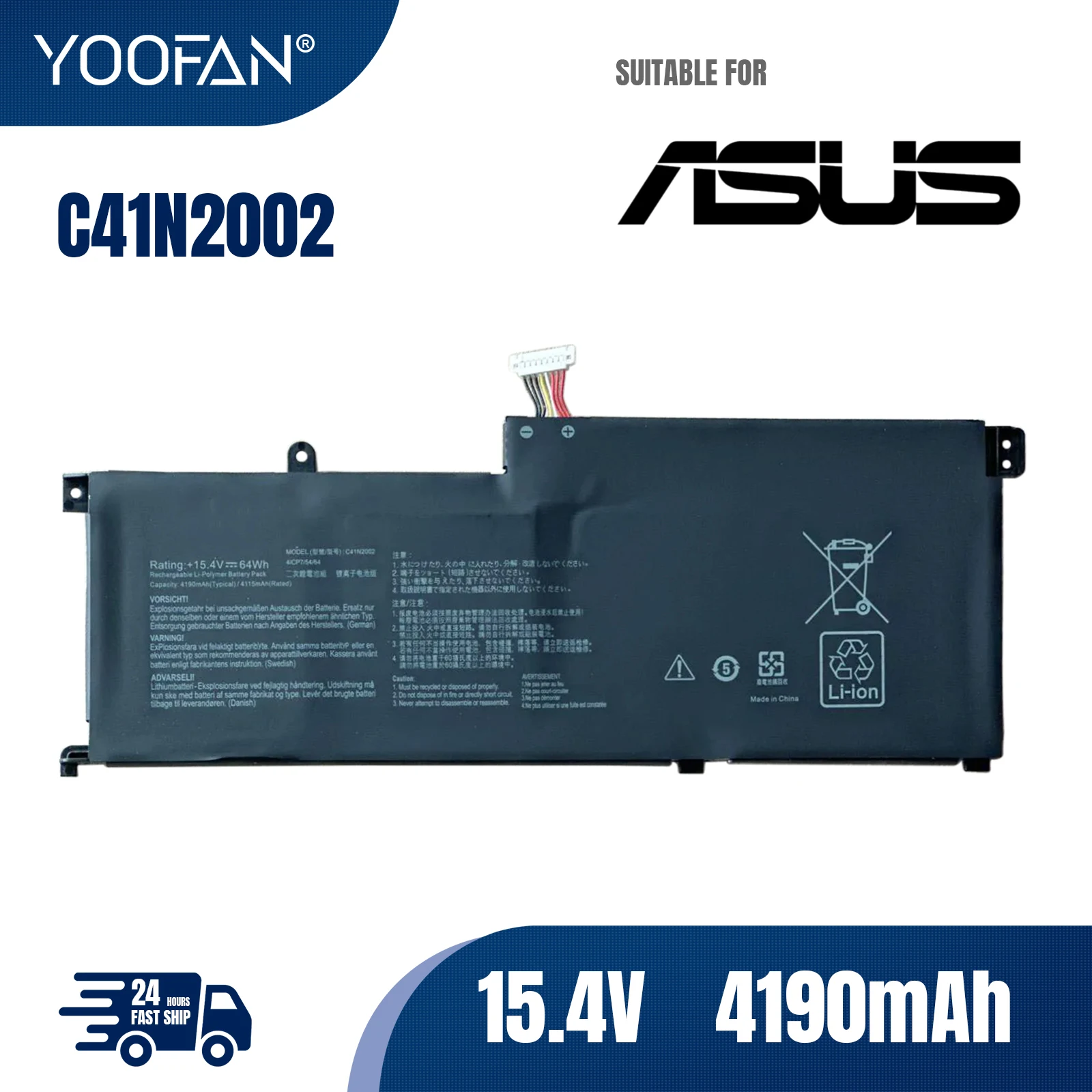 

YOOFAN C41N2002 NEW Battery for Asus ZenBook Pro 15 UX535 UX535L UX535LH UX535LI