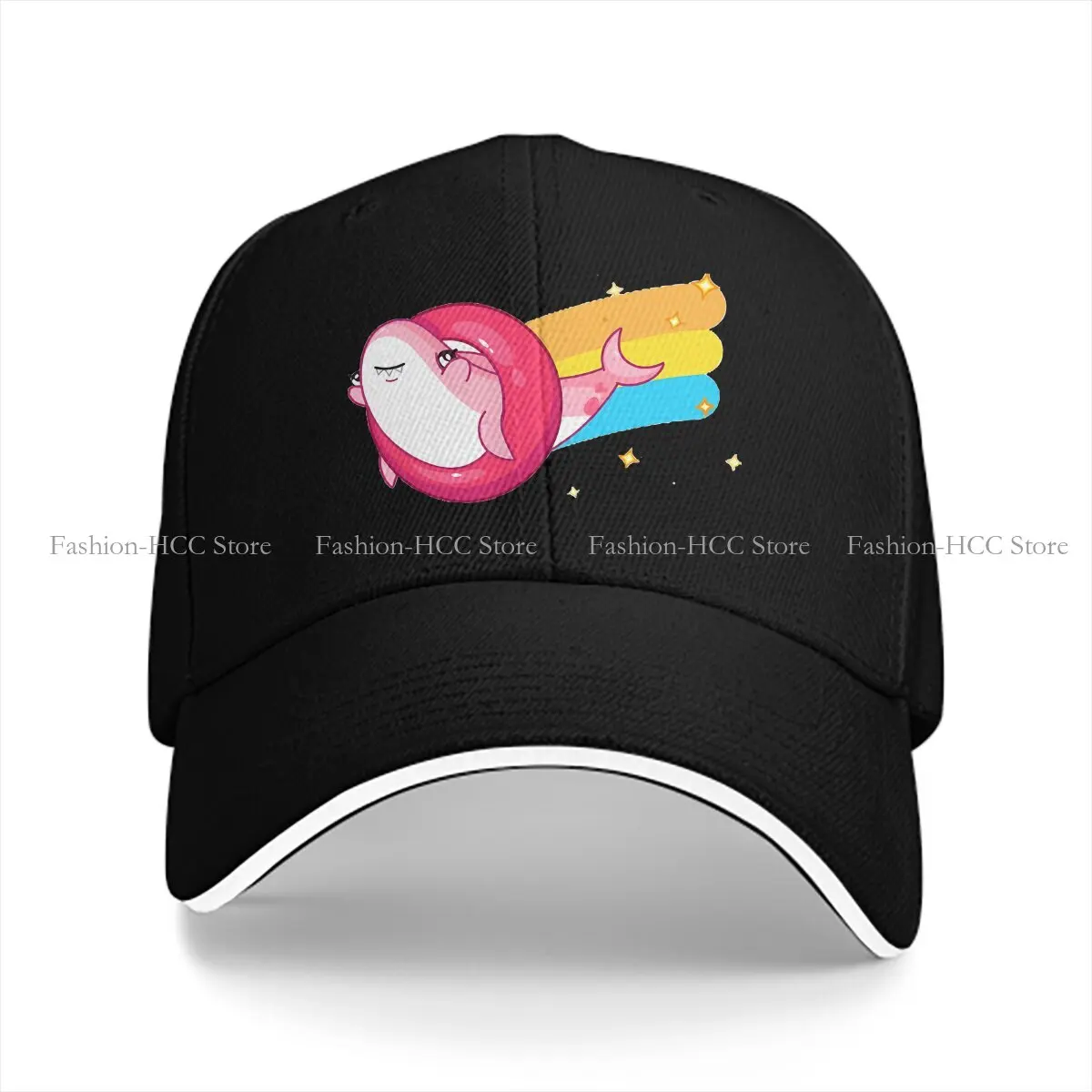 Pink Shark Rainbow Funny Solid Color Baseball Caps Peaked Cap Nimona Monster Girl Sun Shade Hats Men Women