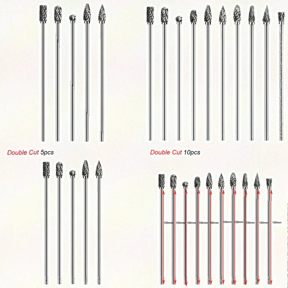 Precision Grinding Rotary File Silver Cut Rotary File for Grinding Extended Handle Cut Teeth Wear Resistant Precision