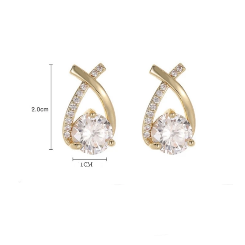 fashion cross stud earrings for wome girls korean style elegant crystal jewelry ear rings fishtail lady earrings gift