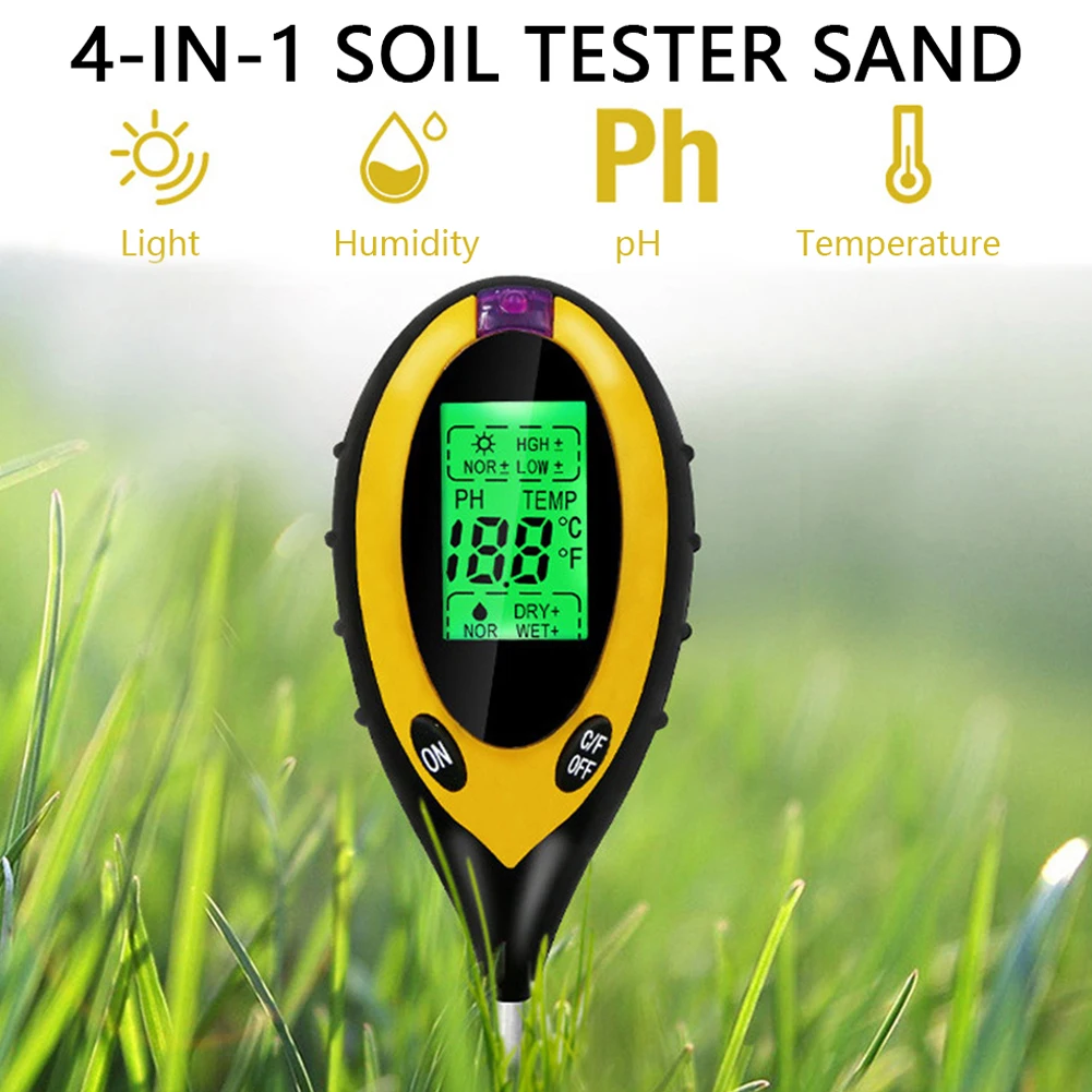 Soil PH and Humidity Tester Nutrient Water Tester High Precision Household Gardening Flower Grass Fertility Meter 1PC