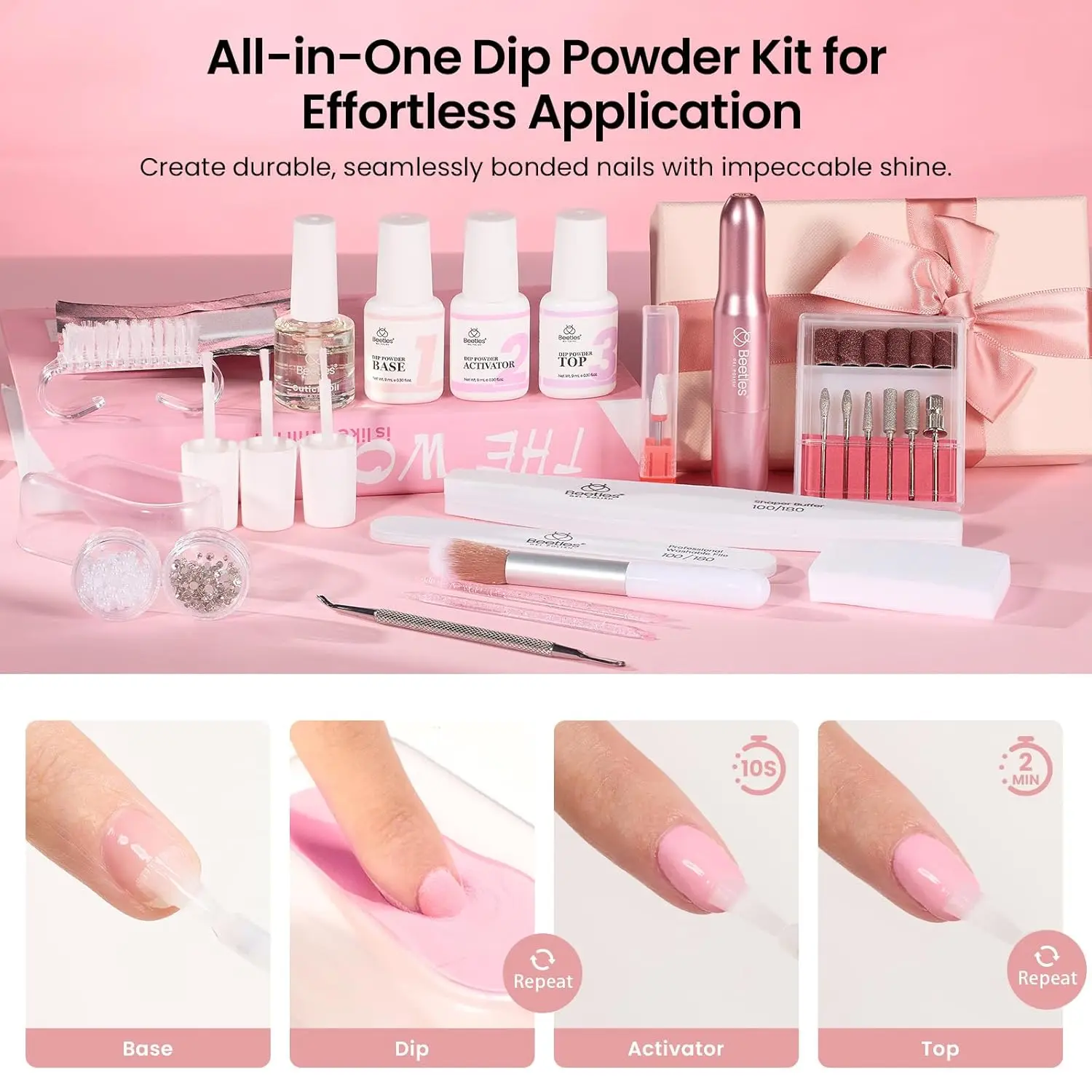 Kit d'ongles en poudre à tremper 20 couleurs avec perceuse électrique et liquides pour manucure Art-Collection de paillettes marron nu rose violet gris