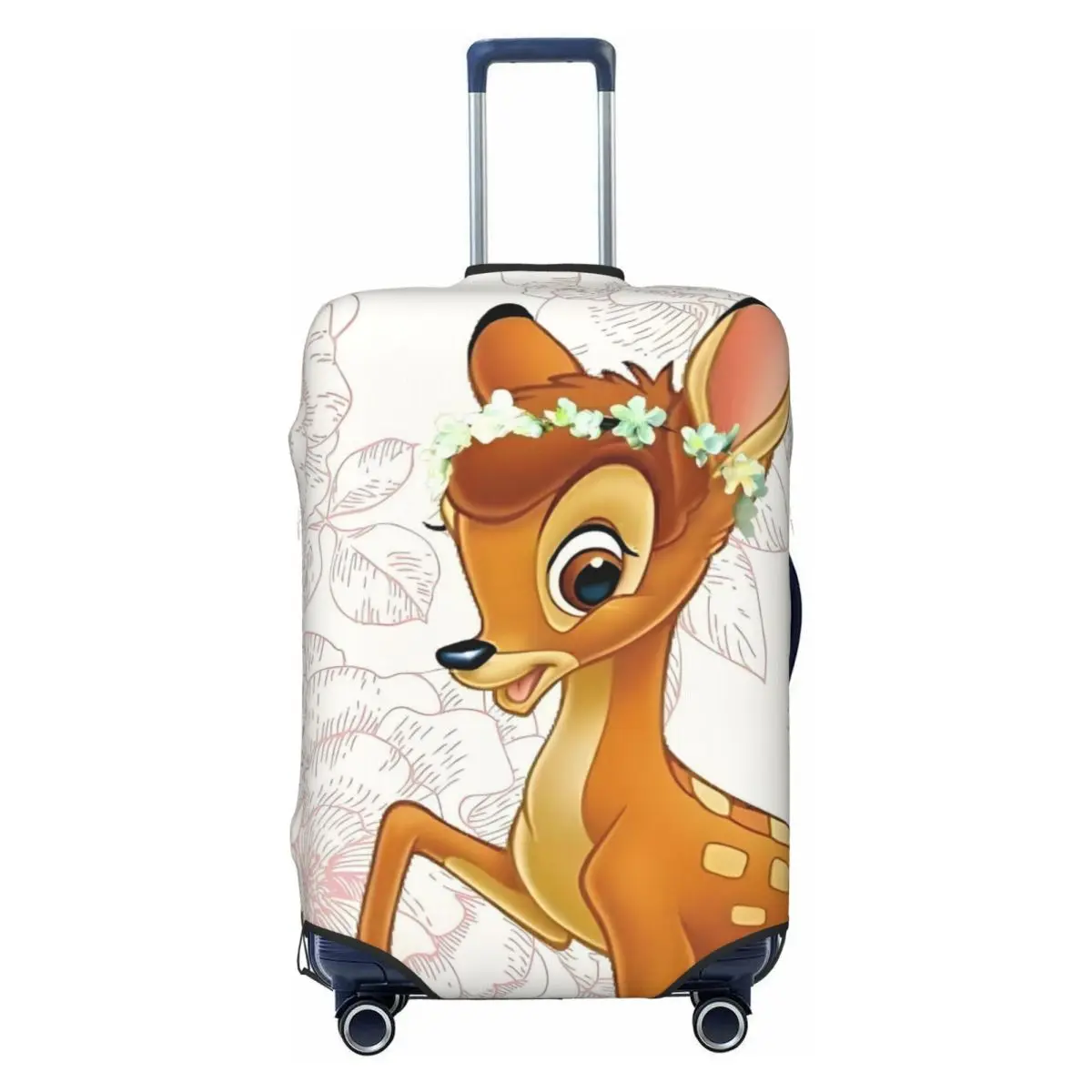 

Custom Bambi Travel Luggage Cover Washable Classical Printing Animal Suitcase Cover Protector Fit 18-32 Inch
