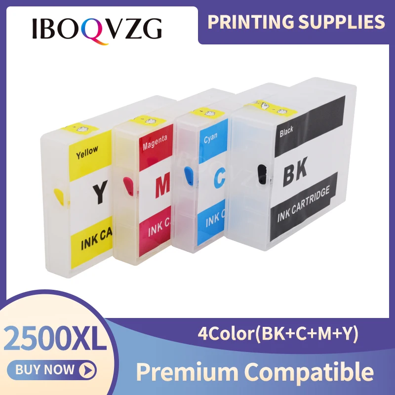 IBOQVZG PGI-2500 PGI-2500XL 2500XL Refillable Ink Cartridges For Canon MAXIFY IB4050 Ib4150 MB5050 MB5150 MB5350 MB5450 Printers