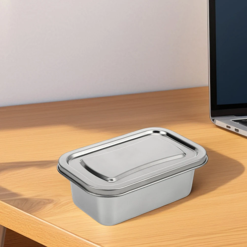 

2 Pcs Ice Cream Box Metal Food Container Containers for Homemade Refrigerator Stainless Steel Freezer