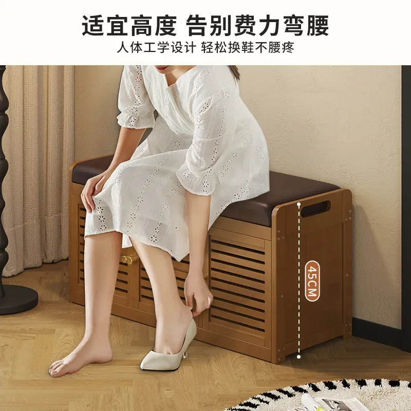 for Shoe Change Stool Soft Bag with Door Simple Shoe Rack at Home Door Multi-functional Shoe Rack in Living Room Integrated