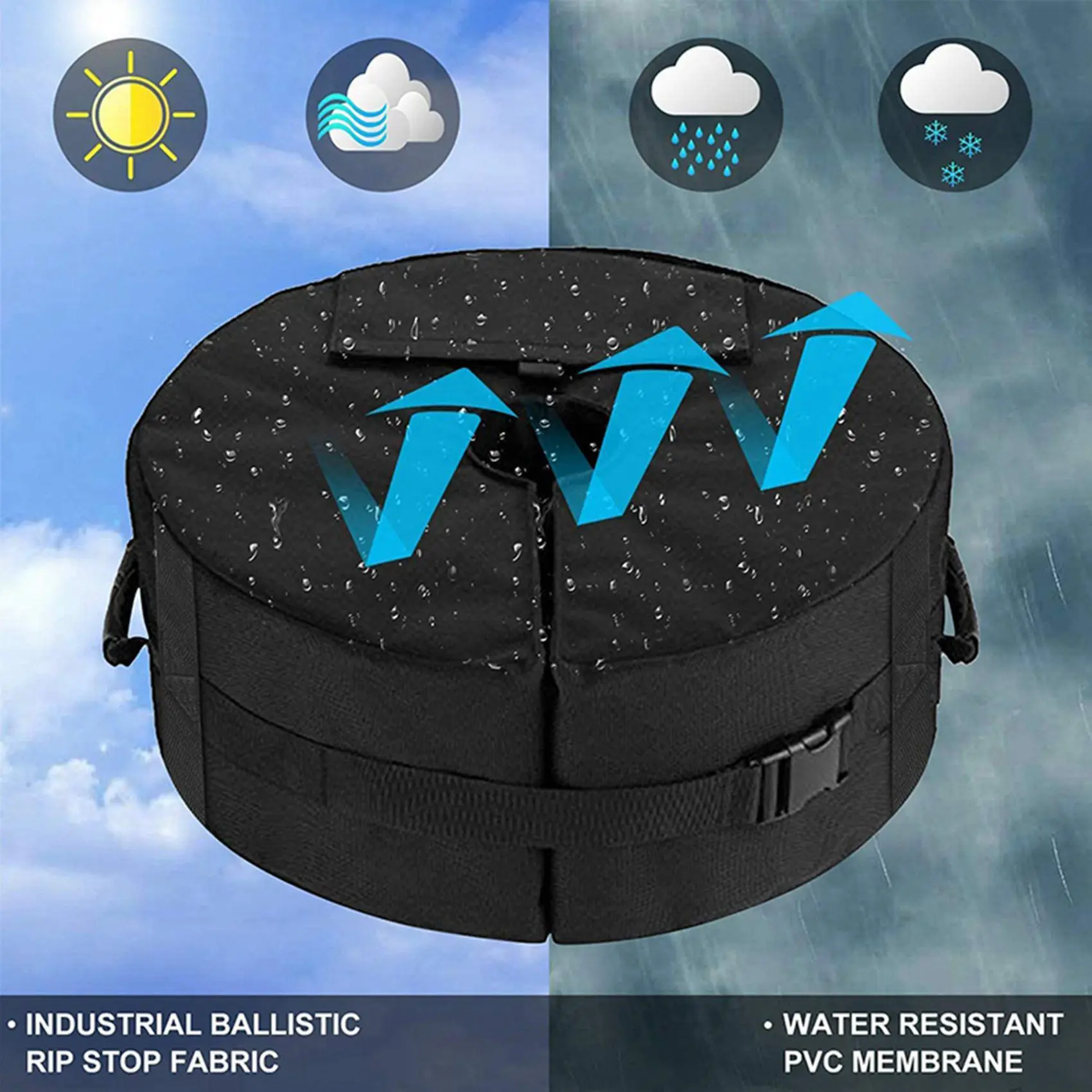 

3X Umbrella Base Weight Bag,Round Terrace Umbrella Base Detachable Windproof Fixed Sandbag,For Beach Umbrella Stand