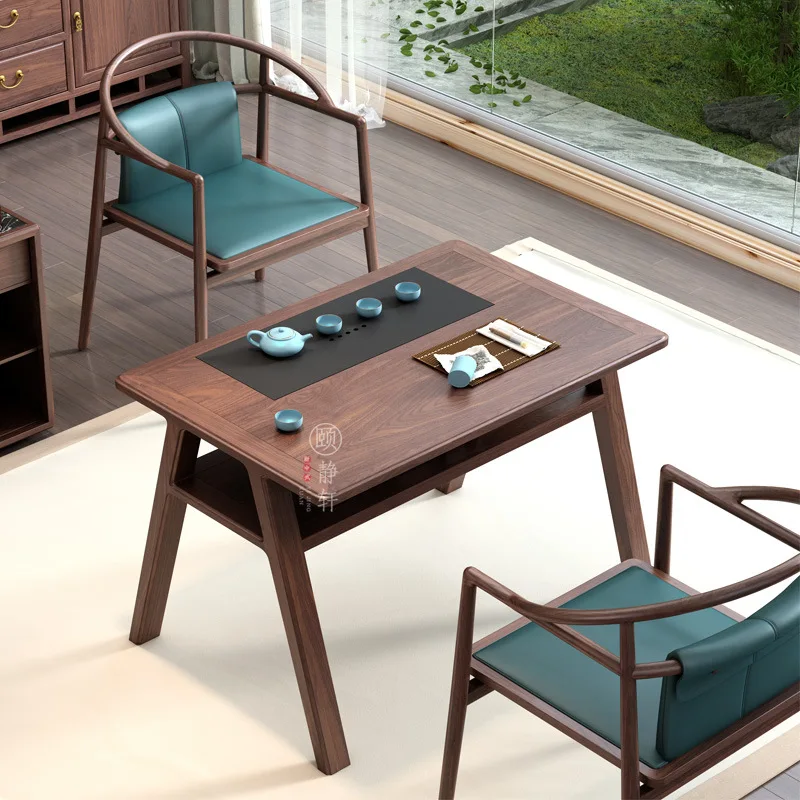 شرفة طاولة شاي وكرسي مزيج مكتب خشب صيني صلب جديد #4