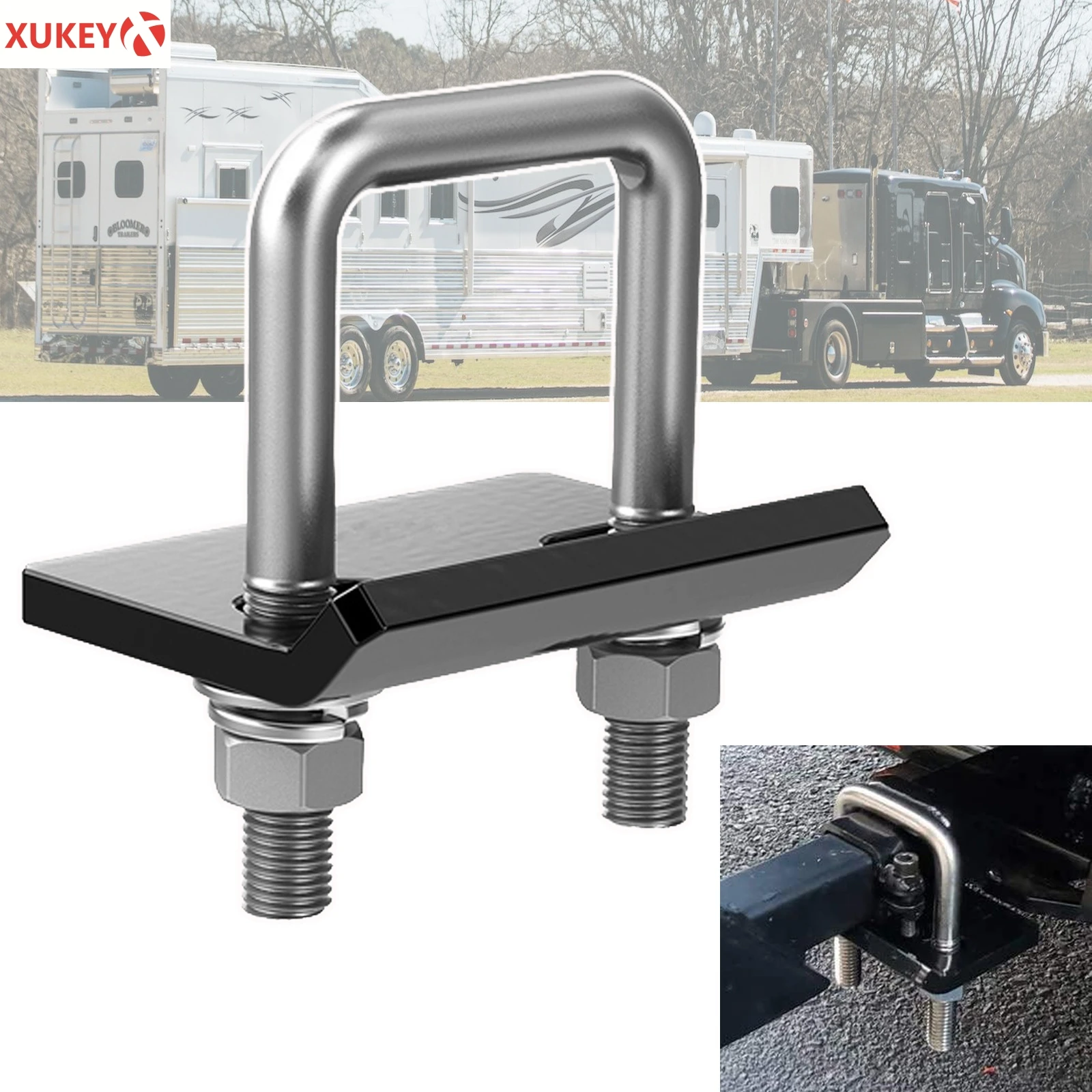 Universal U Bolt Anti Rattle Stabilizer lock Heavy Duty Hitch Tightener Clamp Towing Damper Coupler For Trailer Truck Bike Racks