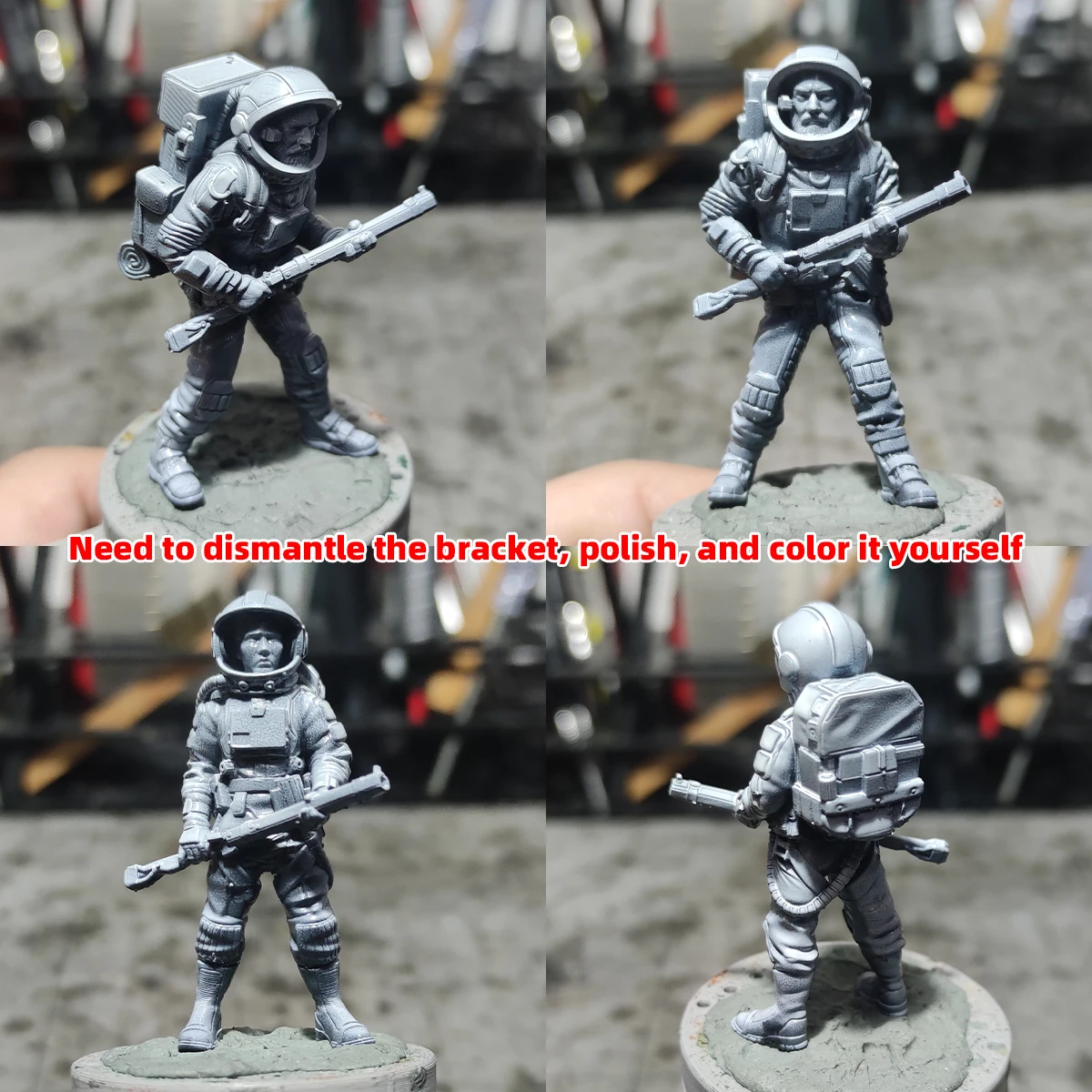 1/35 1/48 1/72 Maßstab Modellbausatz 3D Harz Miniatur-Soldatenfiguren Diorama Unbemalt Sci-Fi Menschliche Schwere Infanterie-Truppe DIY – Detail 1