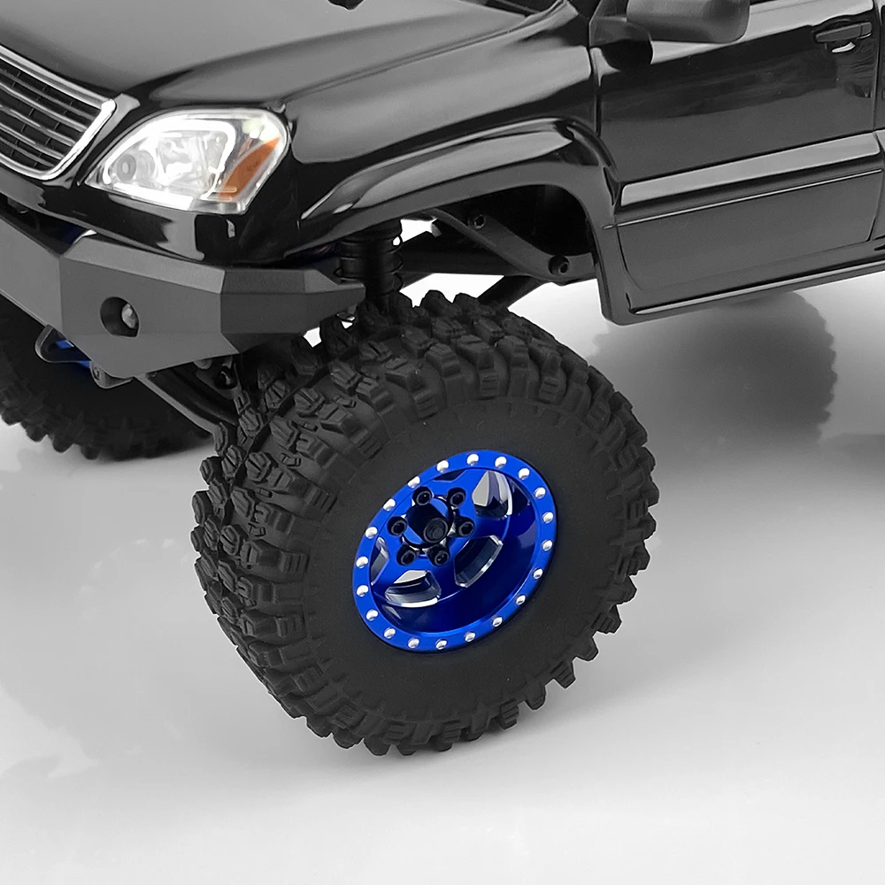 YEAHRUN 1,0 Zoll Micro Aluminium Beadlock Felgen für Axial SCX24 Deadbolt C10 Wrangler Gladiator Bronco 1/24 RC Autoteile